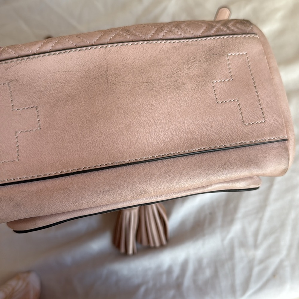 TORY BURCH Fleming Backpack Front Zip Pocket SHELL PINK - Picture 6 of 8